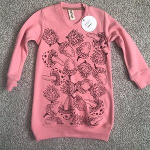 NWT Little Pilgrim, mushroom sweatshirt dress
